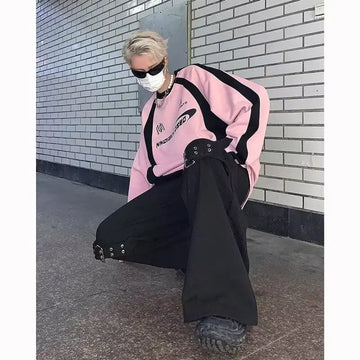 American Niche Fashion Wide-leg Pants Men's Design Dark and Handsome Elastic Waist Trousers Draped Straight-leg Floor Trousers